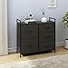 WLIVE Dresser with 5 Drawers, Fabric Storage Tower with Handrail, Organizer Unit for Bedroom, Hallway, Entryway, Closets, Sturdy Steel Frame, Wood Top, Easy Pull Handle