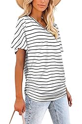 Tshirts for Womens Short Sleeve Vneck Summer Tops