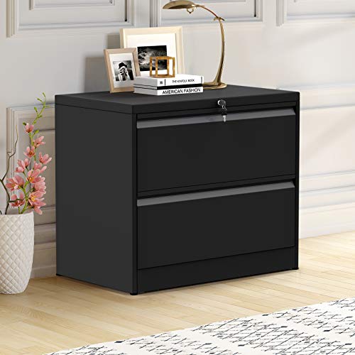 ModernLuxe HeavyDuty Lateral File (Black, 2Drawers35.4W17