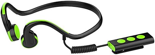 HYON Bone Conduction Headphones Open Ear Bluetooth Headset with Mic Clip Wireless Earbuds Sweatproof Earphone for Android iPhone Cell Phone Outdoor Sport Workout Gym Running Jogging Bicycle (Green)