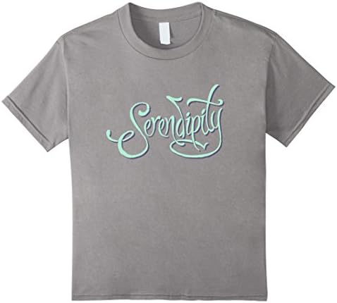 Kids Serendipity Fortunate Pleasant Surprise Text Word T-Shirt 6 Slate