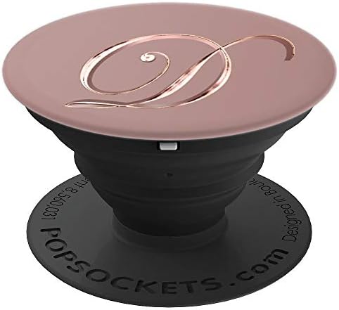 Rose Gold Monogram Initial Capital Letter D PopSockets Grip and Stand for Phones and Tablets