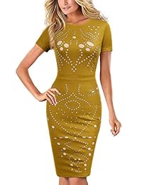 Mmondschein - Vestido de fiesta con mangas y forro hueco para mujer