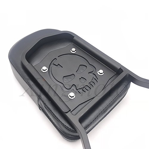 NBX- Matte Black Detachable Backrest Sissy Bar Skull For Harley 05-later FLST FLSTSC