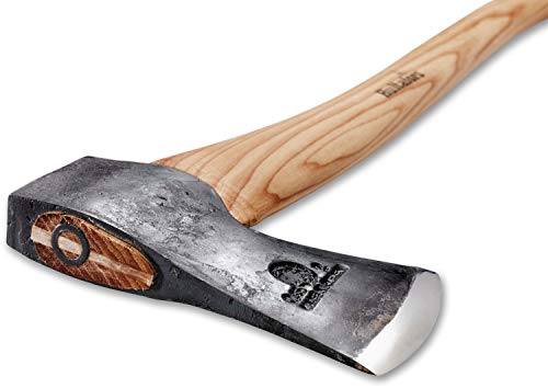 Handgeschmiedete Fällaxt QVARFOT 650mm I Hultafors I Geschmiedet in Schweden I 1260g Premium Axt mit Hickory Holzstiel I Skandi Schliff I Inkl. Leder-Klingenschutz I 841720 – Bild 3