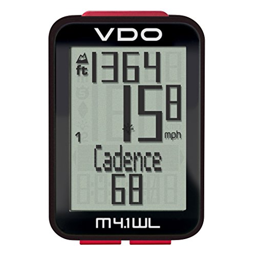 VDO M4.1 Bicycle/Bike Wireless Computer Digital Extra Durable Bike Cycling Computers with Cadence - Auto On/Off - Low Battery Warning - Data Storage