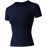 Loovoo Women Workout Shirts 1/2/3 Pack Athletic Compression Tee Dry Fit Yoga Gym Basic Tops
