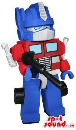 Amazon 青と 赤のレゴトランスフォーマーキャラクター玩具マスコットspotsoundカナダ コスプレ 仮装 通販