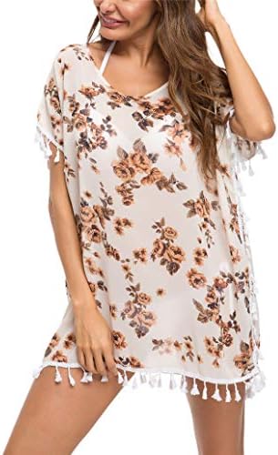 Taydey Women's Stylish Chiffon Tassel Beachwear Bikini Swimsuit Cover up