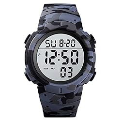 Mens Digital Sports Watch LED Screen Large Face