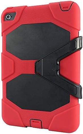 IIYBC Brand for Apple Ipad Mini 4 Defender Shockproof Survivor Military Duty Hybrid Hard Case with Soft Silicone (Red)