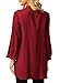 FARYSAYS Women's Casual Long Sleeve Blouse Button Down Solid Tunic Tops Burgandy X-Large