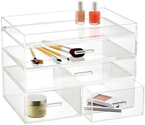 Ondisplay 4 Tier London Acrylic Cosmetic/Makeup Organizer, Clear