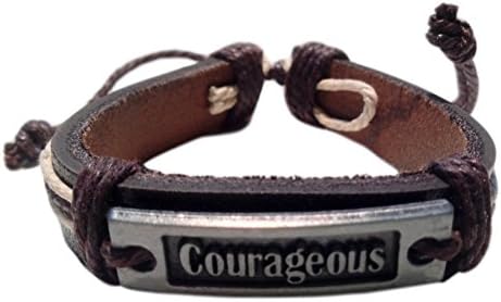 Inspirational 'Courageous' Adjustable Tribal Bracelet