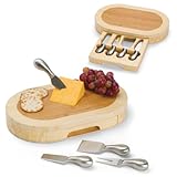 TOSCANA - a Picnic Time Brand Formaggio Original Design Cheese Board with Cheese Tools