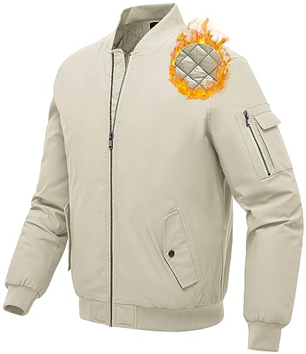 BGOWATU Men's Jacket Windproof Quilted Bomber