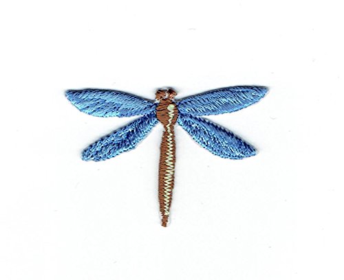 Small - Blue Dragonfly - Insects - Iron on Applique - Embroidered Patch