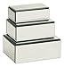 Deco 79 87256 Wood Mirror Jewelry Box Set of 3