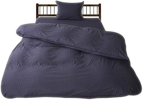 Amazon 掛け布団カバー シングル 日本製 綿100 サテンストライプ サテン 防ダニ 315本高密度生地 高級ホテル仕様 北欧 洗濯可 吸湿 掛けカバー おしゃれ ネイビー Etoile エトワール 掛けふとんカバー オンライン通販