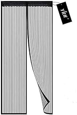 YRH Magnetic Fly Screen Door Heavy Duty Self-Sealing Mesh Black 90x210cm No