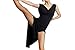 Motony Women Latin Dance Dress Latin Dance Practice Costume Adult Performance Skirt Black S
