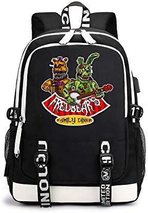 Five Nights at Freddy's Casual Backpack Backpack Camping Hiking Backpack Printed School Rucksack Trekking Rucksack Travel Bag Unisex (Color : Black03, Size : 31 X 16 X 45cm)
