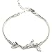 FC JORY Rose & Rhodium Plated Mermaid Jewelry Charm Bangle Bracelet
