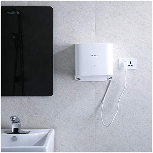 PLUSSEN Automatic Commercial Hand Dryers for Bathrooms with HEPA Filter, Cold/Hot Air Compact Electric Hand Dryer Machine | Abs Cover | 1000W | 110-120V (White 2) - Thumbnail 4