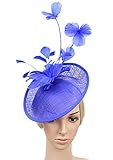 Fascinator Hair Hoop Cocktail Hat Feather Wedding Pillbox Hat for Women