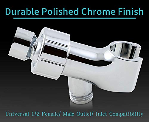 CACASO shower head Holder Shower Arm Mount,Mount for Handheld Showerheads,Adjustable Shower Arm Bracket with Swivel Ball Connector,Chrome Finish