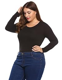 IN'VOLAND - Body de manga larga para mujer con cuello en V