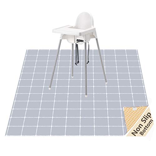 Highchair Splash Mat, Non-Slip Baby Splat Mat for Under High Chair/Arts/Crafts, WOMUMON Waterproof Floor Spill Mat Mess Mat and Table Cloth