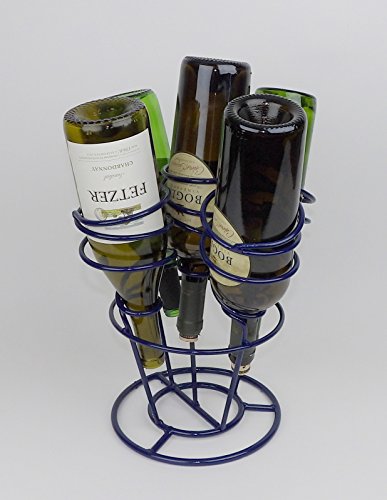 Wine Rack Bar Cart Display Wrought Iron Bottle MCM - Thumbnail 3