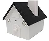 BIG DEAL Ultrasonic Outdoor Dog Bark Controller Sonic Bark Deterrent in Newest Birdhouse Shape, No Harm To Dog or other Pets, Plant, Human, Easy Hanging/Mounting On Tree, Wall, Or Fence Post (Black)
