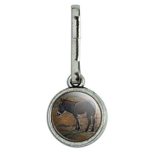 Graphics and More Burro Small Donkey Antiqued Charm Clothes Purse Suitcase Backpack Zipper Pull Aid