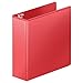 Wilson Jones Heavy Duty Round Ring View Binder with Extra Durable Hinge, 3 Inch, Customizable, Red (W363-49-1797)