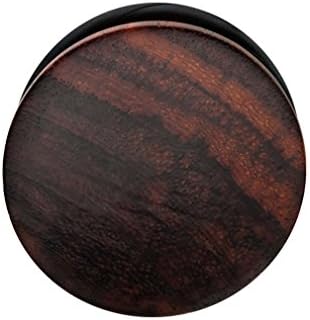 Zaya Body JewelryPair of Organic Sono Wood Single Flare Hand Carved Ear Plugs Gauges 0g 00g 1/2 7/16 9/16 5/8 3/4 7/8 1 Inch 18mm 20mm