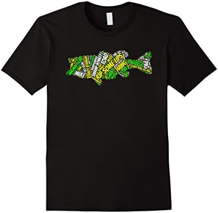 Men's Largemouth Bass Fishing Big Bass Names T-shirt 3XL Black