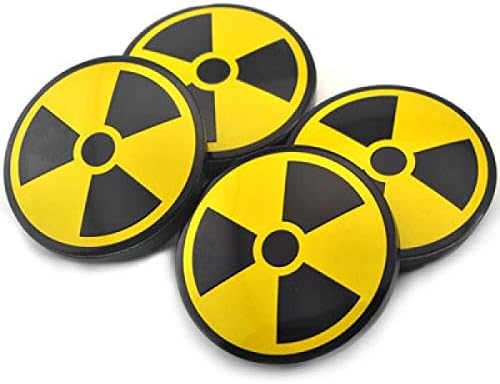 AutoTrends 4pcs Biohazard Sign Car Wheel Center Hub Cap Caps Badge Sticker Decal 60mm