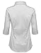 MAYSIX APPAREL Womens 3/4 Sleeve Stretchy Button Down Collar Office Formal Shirt Blouse White XL