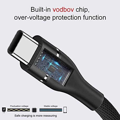 vodbov USB C Charging Cable Braided 3pack 4ft 6ft 10ft USB Type c Cable