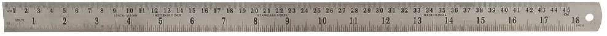Duratool D03077 18" (450mm) Stainless Steel Ruler with Metric/Imperial Marking, Satin