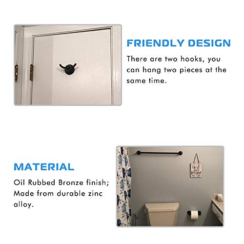 SUNTAI Bathroom Hardware Set Wall Mounted, 4 Piece Accessories , Include 24 Inch Towel Rack, Toilet Paper Holder, Hand Towel Holder, Square Hook, Oil-Rubbed Bronze