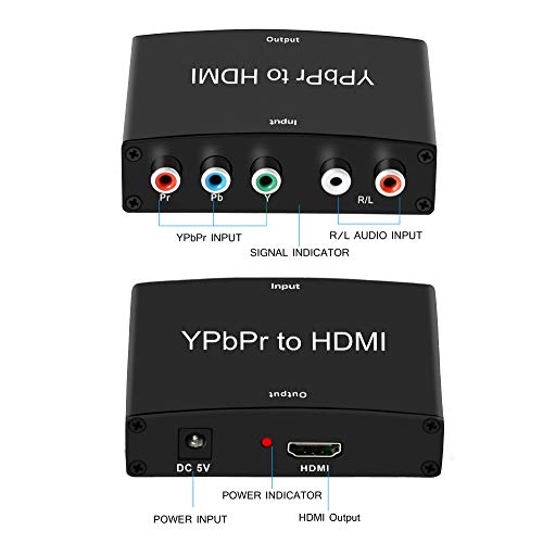image for avedio links Component (YPbPr) + R/L Audio Input to HDMI 1.3 Output Co