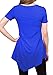 [DRSKIN] WS05 Women Handkerchief Hem Short Sleeve Long Tunic Top. (XL, Blue)