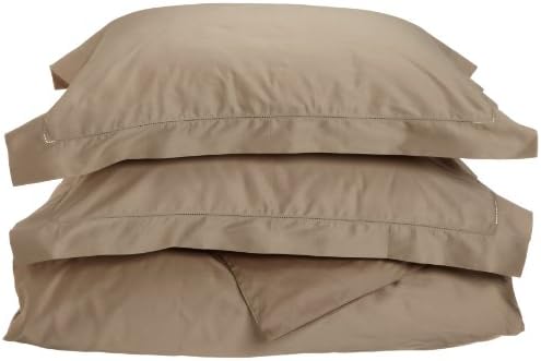 Tuscany Fine Italian Linens Milange 300 Thread Count Egyptian Cotton King Duvet Cover Set, Light Taupe