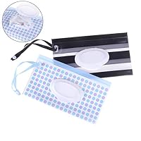 LIGONG 2 PCS Reusable Wet Wipe Pouch Travel Wipes Case Reusable Refillable Wet Wipe Bag Baby Wet Wipe Portable Travel Cases