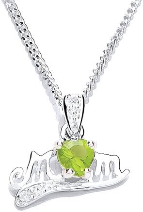 MiChic Jewellery Silver Birthstone Mum Pendant with 46 cm Chain Month Birthstones
