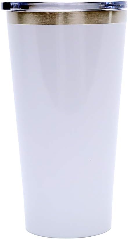 YHYPY 16oz Travel Tumbler with & Lid Travel Mug - Double Wall Vacuum Insulated - 18/8 Stainless Steel Thermos, for Travel Camping Drinks (Winter White, 16oz)