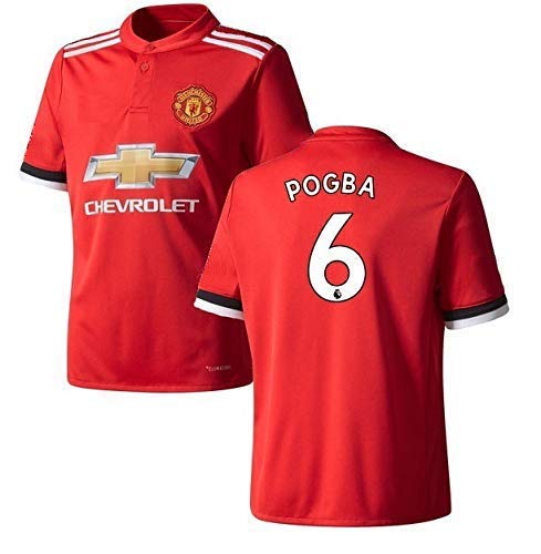 Pogba Jersey Youth #6 Kids Soccer Jersey + Shorts + Pogba Ball = Premium Gift Kids Boys Girls Size 5 Football Paul Pogba 6 (YS 6-8 yrs, Jersey+Ball Bag) Red